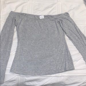 Grey off the shoulder long sleeve